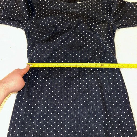 Boden Womens Rhea Denim Polka Dot Sheath Dress Size 2 EUC - Picture 8 of 12
